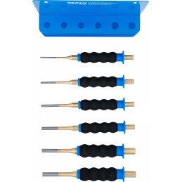 Jeu de chasse-goupilles | avec protection des mains | 180 mm | 3 - 8 mm | 6 pcs.