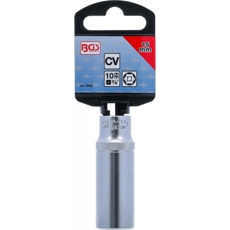 Douille pour clé, six pans, longue | 10 mm (3/8") | 15 mm