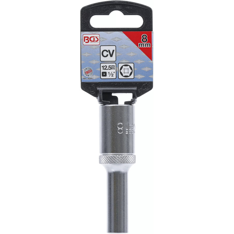 Douille pour clé, six pans, longue | 12,5 mm (1/2") | 8 mm