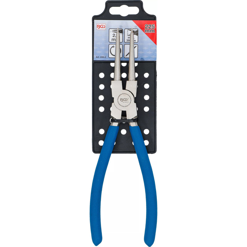 Pince pour circlips | droite | pour circlips intérieurs | 225 mm