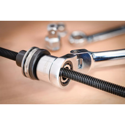 Jeu de clés annulaires et articulées à cliquet | extra longues | 27 pcs.