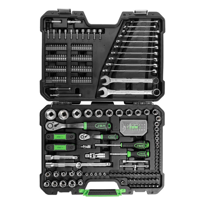 COFFRET À OUTILS DE 232 PIÈCES AVEC DOUILLES HEXAGONALES ZINGUÉ