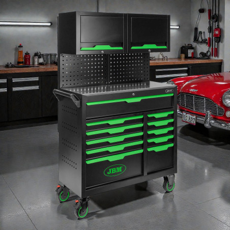 SERVANTE À OUTILS 11 TIROIRS - VERTE - VIDE -