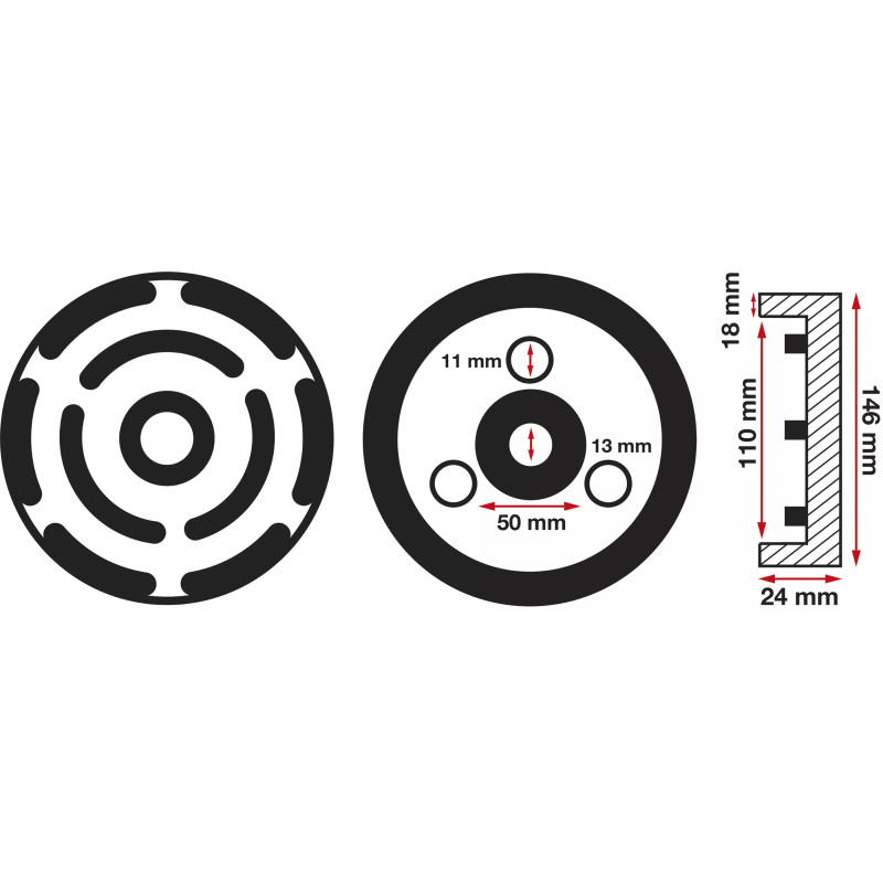 Tampon caoutchouc | pour pont élévateur | Ø 145 mm