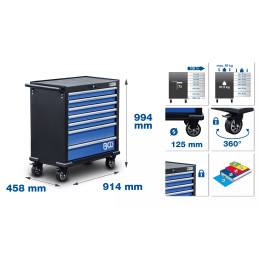 Servante d’atelier XL | 7 tiroirs | vide