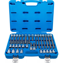 Jeu de douilles à embouts | 12,5 mm (1/2") | Profil cannelé (pour Ribe) | 32 pièces