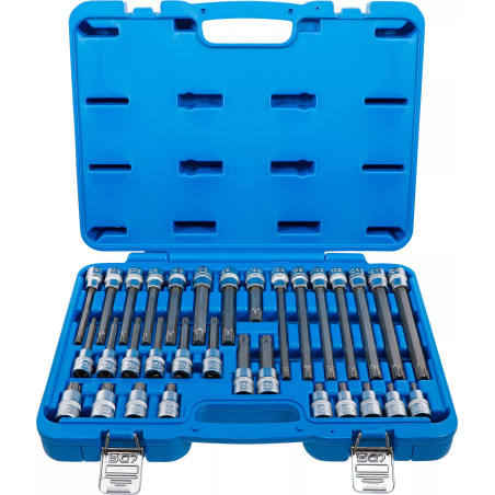 Jeu de douilles à embouts | 12,5 mm (1/2") | Profil cannelé (pour Ribe) | 32 pièces