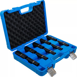 Jeu de douilles à choc, six pans, longues | 12,5 mm (1/2") | 10 - 24 mm | 10 pièces
