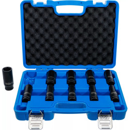 Jeu de douilles à choc, six pans, longues | 12,5 mm (1/2") | 10 - 24 mm | 10 pièces