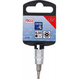 Douille à embouts | 6,3 mm (1/4") | profil T (pour Torx) avec perçage T15