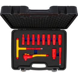 Jeu de douilles VDE | Empreinte 10 mm (3/8") | 7 – 22 mm | 12 pièces