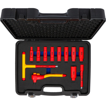 Jeu de douilles VDE | Empreinte 10 mm (3/8") | 7 – 22 mm | 12 pièces