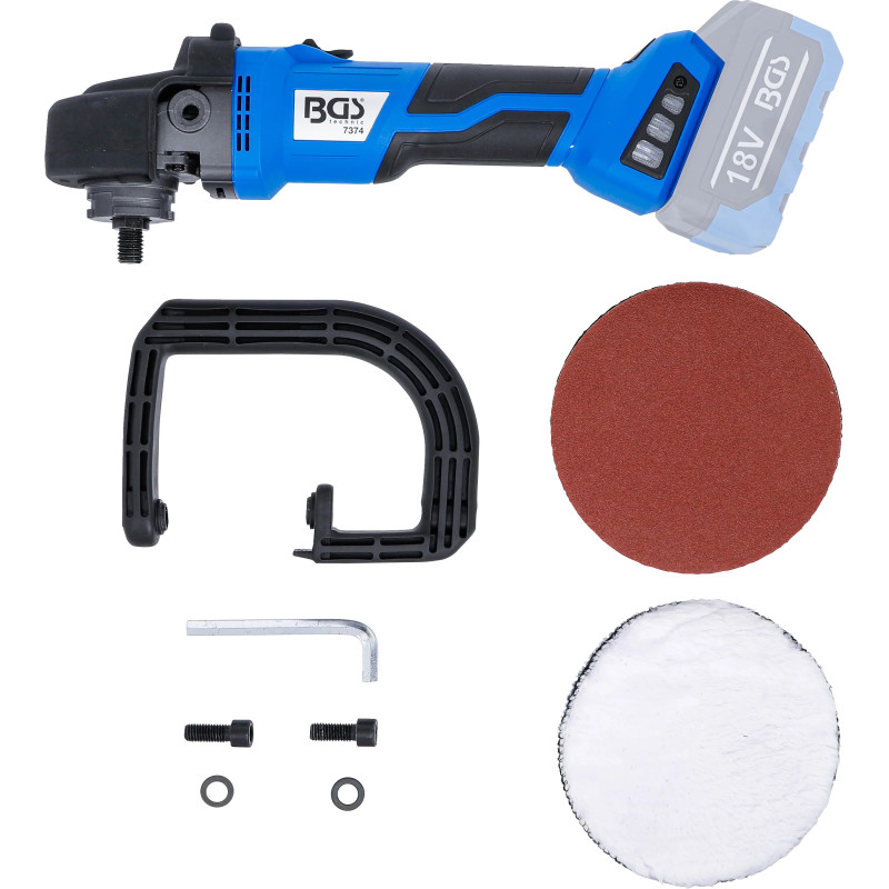 Jeu de ponceuse-polisseuse sur batterie | sans balais | 18 V | avec batterie et chargeur rapide