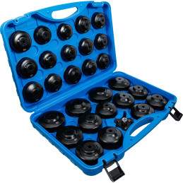 Jeu de douilles à filtres (cloches) à huile multimarques | 30 pièces