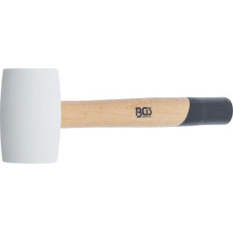 Maillet caoutchouc | manche Hickory | tête blanche
