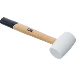 Maillet caoutchouc | manche Hickory | tête blanche