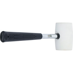 Maillet caoutchouc | manche métallique | tête blanche | Ø 48 mm