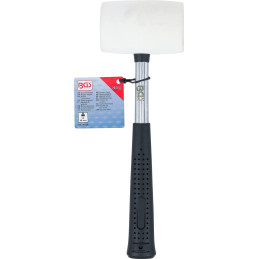 Maillet caoutchouc | manche métallique | tête blanche | Ø 48 mm