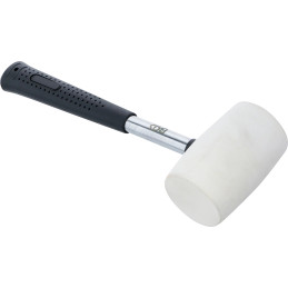 Maillet caoutchouc | manche métallique | tête blanche | Ø 48 mm