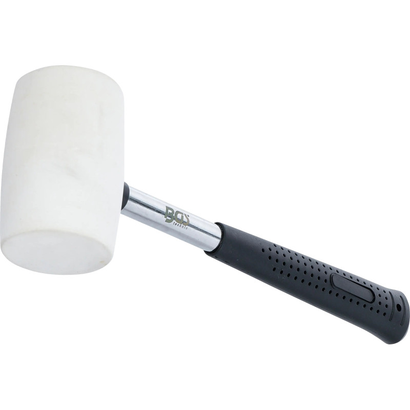 Maillet caoutchouc | manche métallique | tête blanche | Ø 48 mm