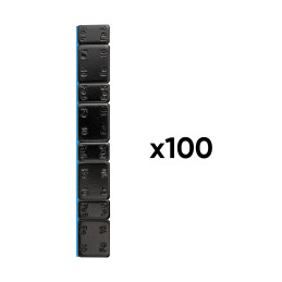 BOÎTE DE 100 CONTREPOIDS ADHÉSIFS EN FER - 60 G (4X10 G + 4X5 G) - NOIR