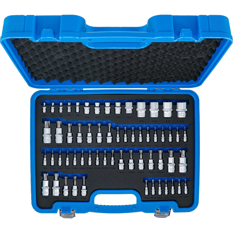 Jeu d’embouts et de douilles | Profil E/T (pour Torx)| 60 pièces