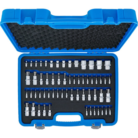 Jeu d’embouts et de douilles | Profil E/T (pour Torx)| 60 pièces