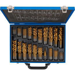 Jeu de forets à étages | HSS | traitement au nitrure de titane | 1 - 10 mm | 231 pièces