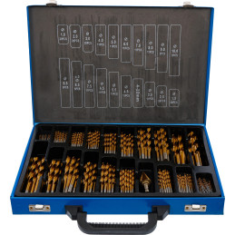 Jeu de forets à étages | HSS | traitement au nitrure de titane | 1 - 10 mm | 231 pièces