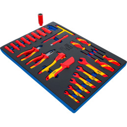 Jeu de douilles VDE | 10 mm (3/8") | 26 pièces