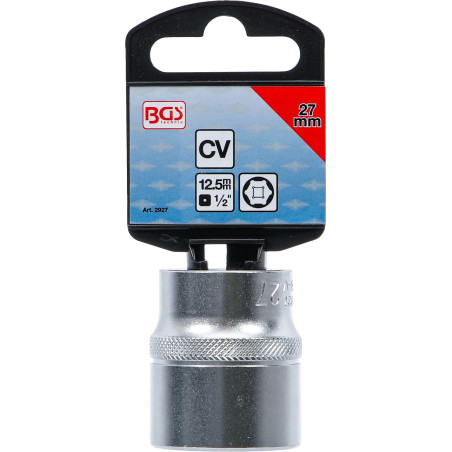 Douille pour clé, six pans | 12,5 mm (1/2") | 27 mm