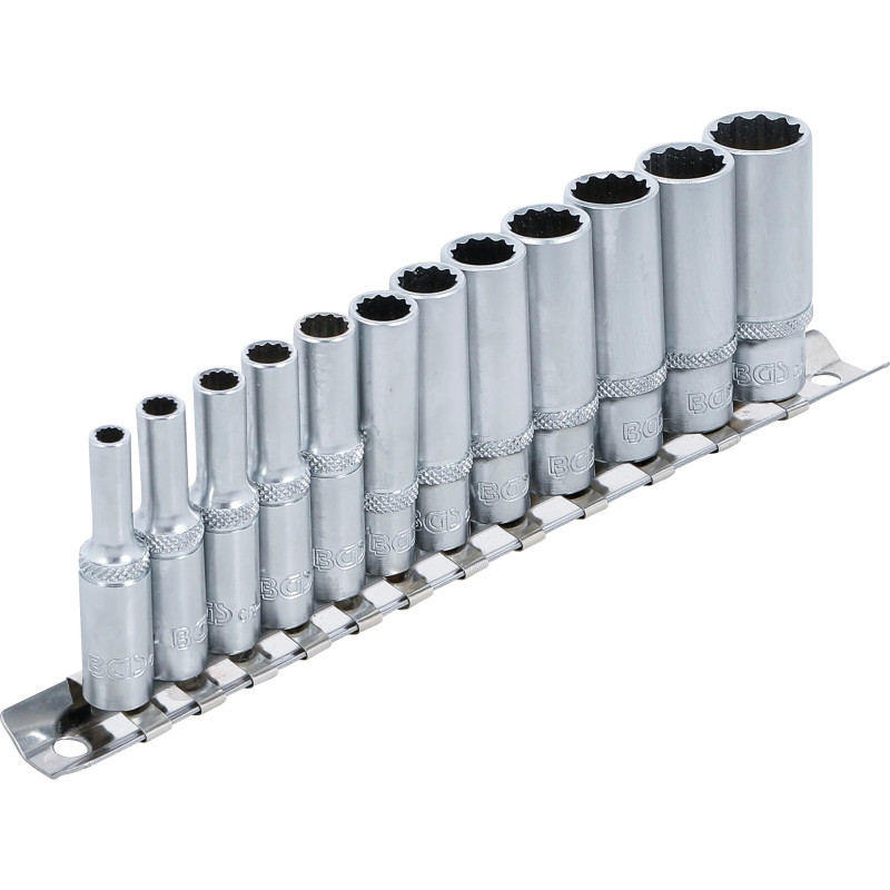 Jeu de douilles, douze pans, longues | 6,3 mm (1/4") | en pouces | 12 pièces