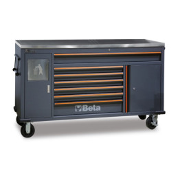 Servante mobile Work Station avec 7 tiroirs et poubelle intégrée