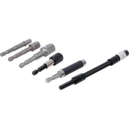 Jeu d'adaptateurs et rallonges | pour perceuses | 6 pcs.