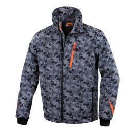 Veste softshell gris camouflage