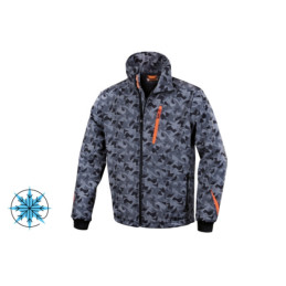 Veste softshell gris camouflage