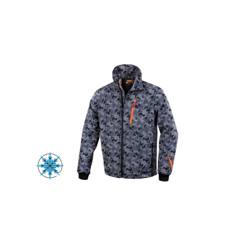 Veste softshell gris camouflage
