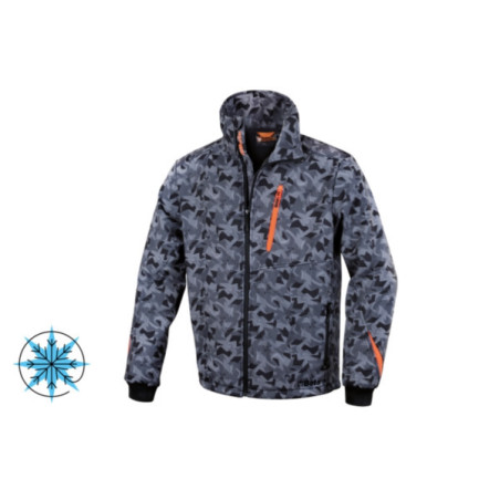 Veste softshell gris camouflage