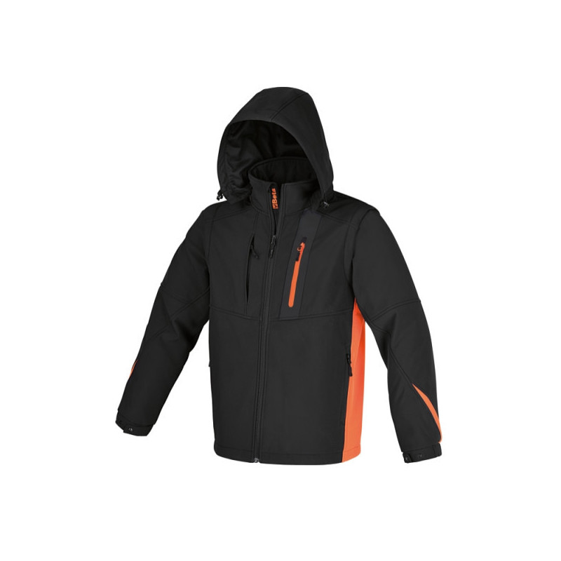 Veste en Softshell avec capuche et manches détachables