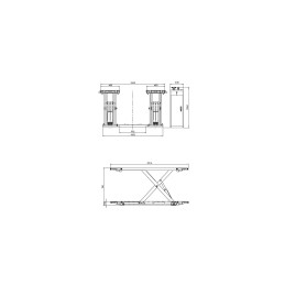 PONT ÉLÉVATEUR ÉLECTROHYDRAULIQUE À CISEAUX À COURSE RÉDUITE POUR SPÉCIALISTES DE PNEUS ET CARROSSERIES - 3.5 T