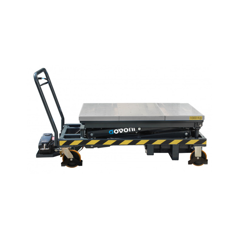 TABLE ELEVATRICE À DOUBLES CISEAUX, POUR BATTERIES,ET À D'AUTRES COMPOSANTS AUTOMOBILES - 1000 KGPNEUMO-HYDRAULIQUE