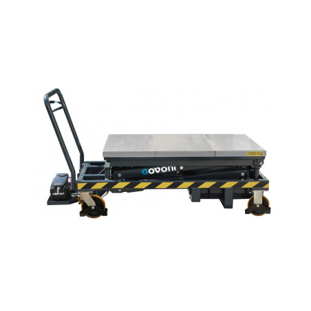 TABLE ELEVATRICE À DOUBLES CISEAUX, POUR BATTERIES,ET À D'AUTRES COMPOSANTS AUTOMOBILES - 1000 KGPNEUMO-HYDRAULIQUE