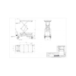 TABLE ELEVATRICE À DOUBLES CISEAUX, POUR BATTERIES, ET À D'AUTRES COMPOSANTS AUTOMOBILES - 1000 KG ÉLECTRO-HYDRAULIQUE