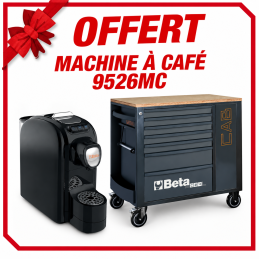 Servante mobile avec 7 tiroirs coffre et étagères latérales + MACHINE CAFE OFFERT