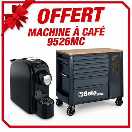 Servante mobile avec 7 tiroirs coffre et étagères latérales + MACHINE CAFE OFFERT
