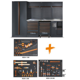 Combinaison d'ameublement d'atelier C45PRO X comprenant 196 outils Beta Worker CADEAU TV LED 102CM