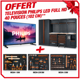 Combinaison d'ameublement d'atelier C45PRO X comprenant 196 outils Beta Worker CADEAU TV LED 102CM