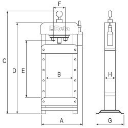 Presse hydraulique avec piston mobile 30T