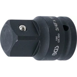 Adaptateur de clé à douille à choc | femelle 20 mm (3/4") - mâle 25 mm (1")
