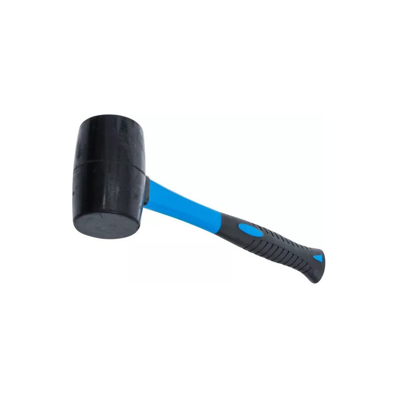 Maillet caoutchouc | manche en fibres de verre | tête noire | Ø 60 mm | 500 g